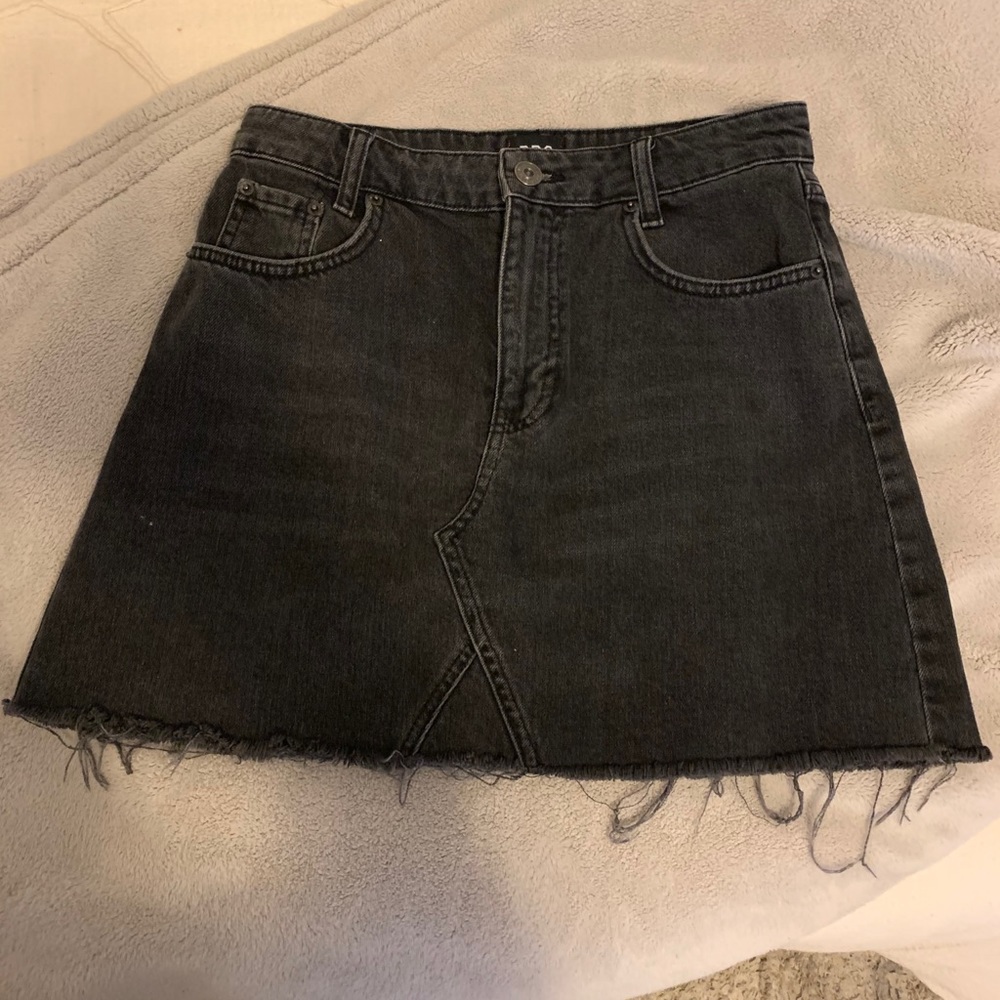 Black denim mini skirt from urban outfitters
